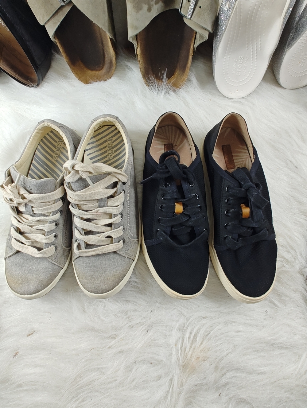 OluKai Pehueali Black+Taos Star Khaki Lace Up Sneakers Bundle Women's Sz 6.5